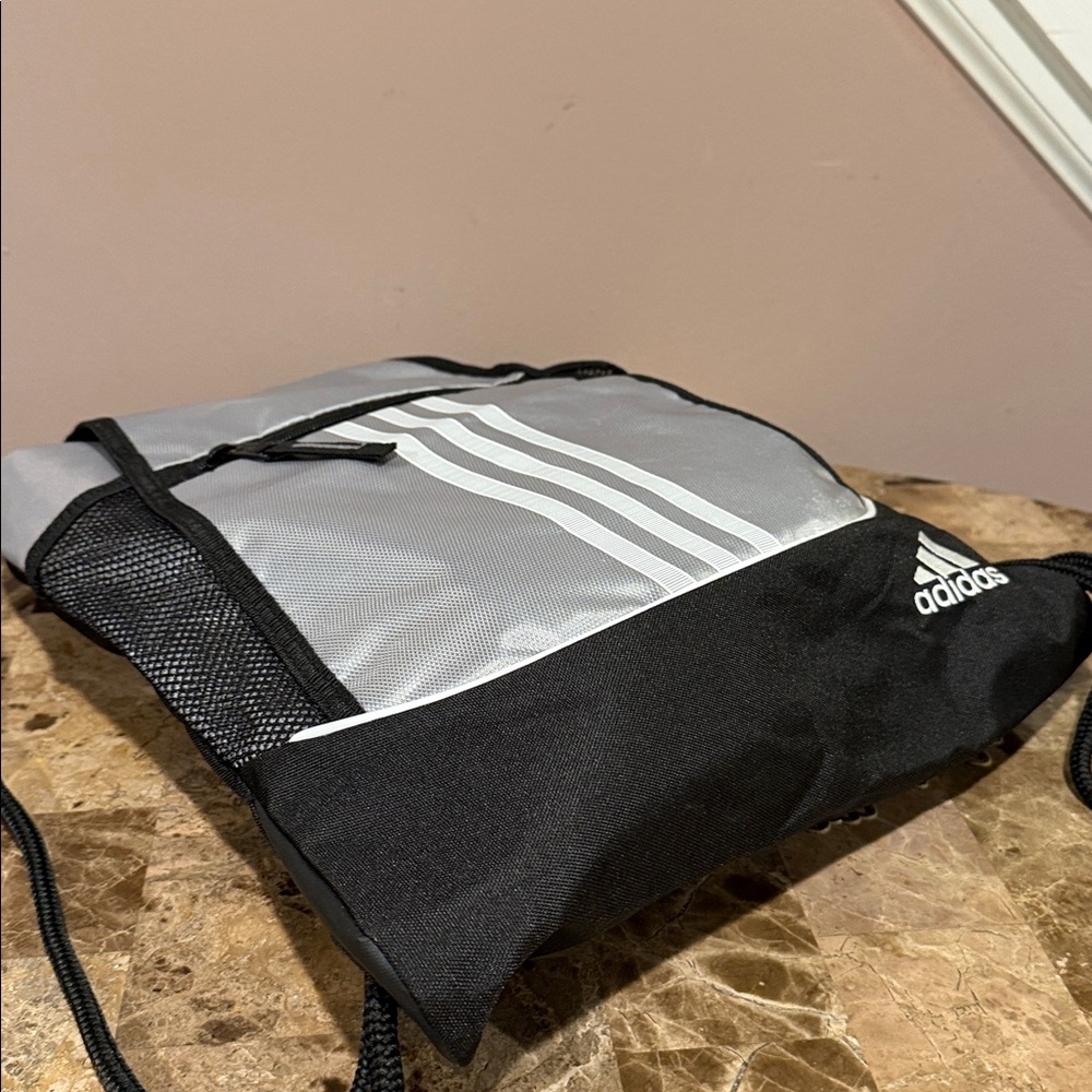 Adidas Black/Silver Drawstring Bag - image 6